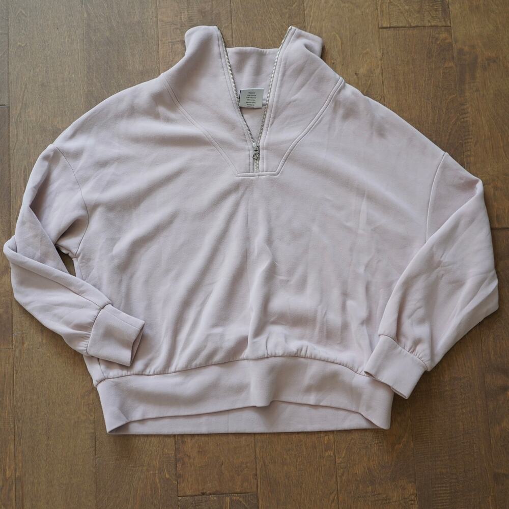 Varley Hawley Half-Zip Double Soft Sweat Size Medium Blush